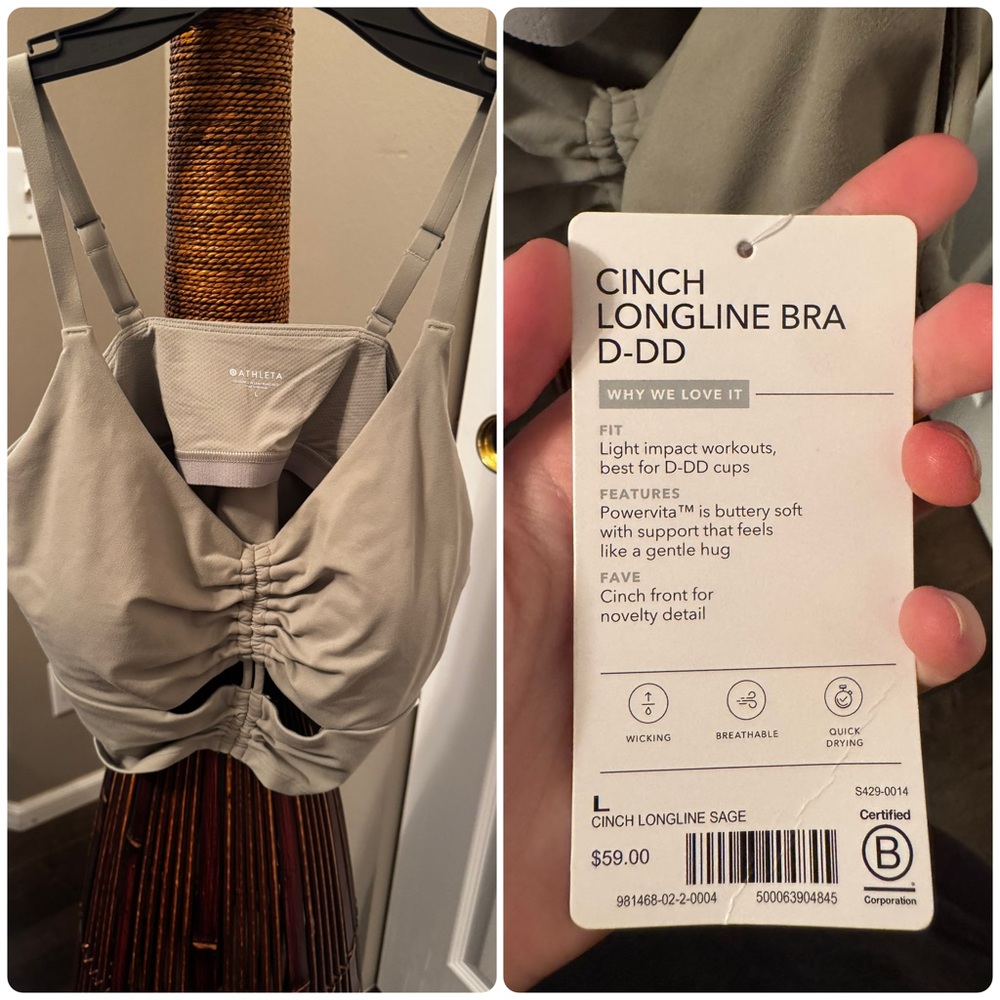 Athleta Sage Cinch Longline Bra